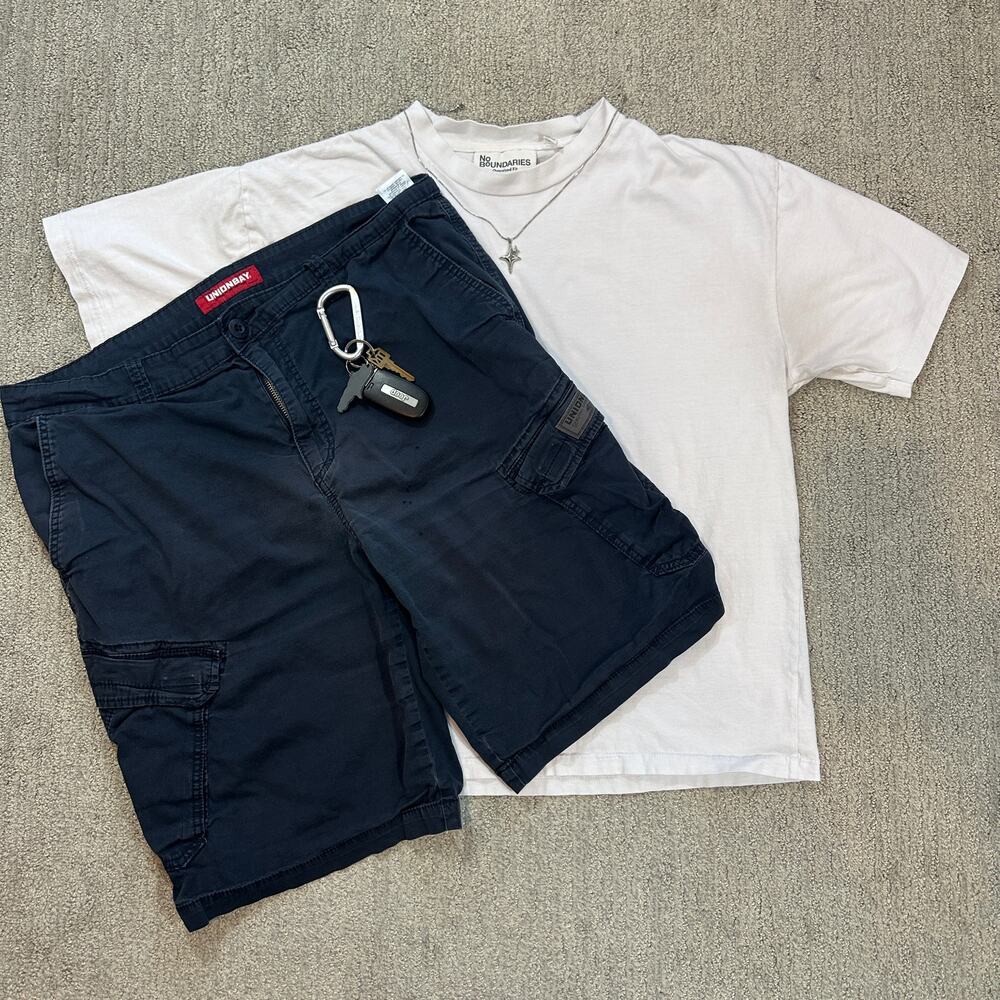 Y2K Surf Style UnionBay Baggy Black Cargo Shorts